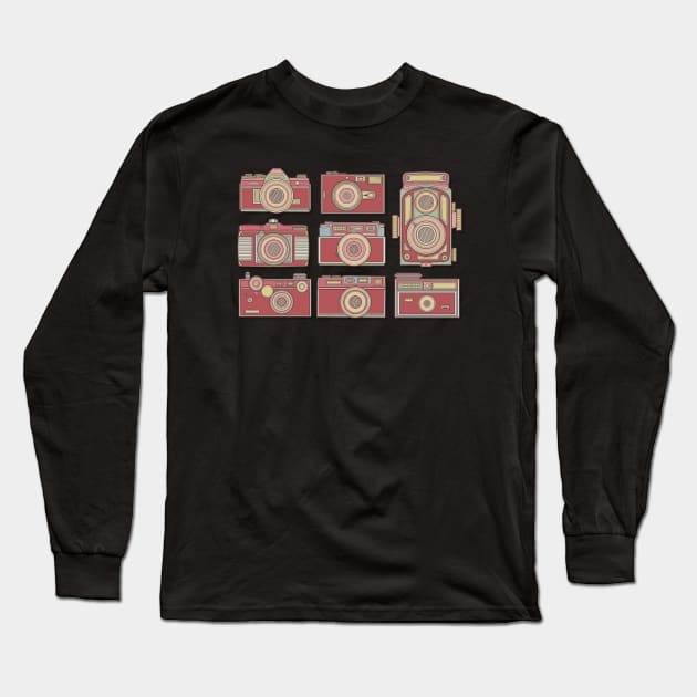 Red Classic Camera Long Sleeve T-Shirt by milhad